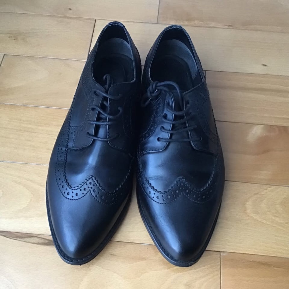 ASOS black leather derby shoes size 7